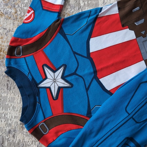 Disney Store Marvel Captain America Pjs Size 6/8 pajamas - Picture 3 of 5